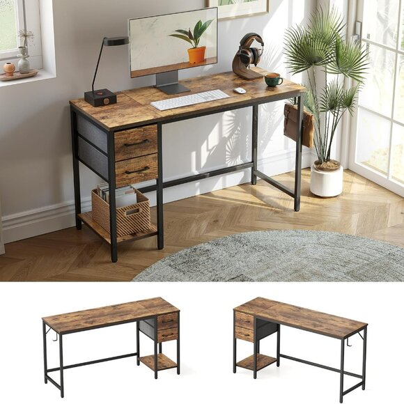 Computer Desk with 2 Drawers 40 Inch Small Home Office Desk Study Writing Table